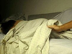 could your stepson really sneak under the blanket with curvy brunette milf mommy's big pussy waiting?