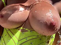 artemisia love flashing her juicy boobs outside