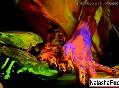 Busty Natasha Nice Glows in Sexy Black Light Solo