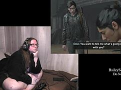 Naked BBW Ellie In Glasses Plays Last Of Us 2 With Big Tits Bouncing