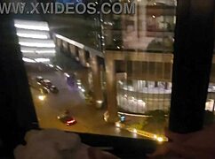 hey girlfriend fingers her clit close up masturbating orgasm right by the hotel window public