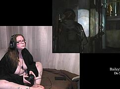 Naked BBW Ellie In Glasses Plays Last Of Us 2 With Big Tits Bouncing