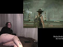 Naked BBW Ellie In Glasses Plays Last Of Us 2 With Big Tits Bouncing