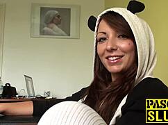 Submissive uk brunette crystal gets hard fucked doggy by old man pascal