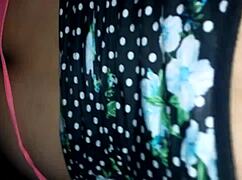 Bent Over Doggystyle in Pink Thong Short Floral Dress