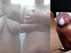 Ever jerked your tiny foreskin dick while she squirts hard?