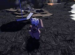 roblox slut caught bending over for public beach cowgirl doggystyle pounding