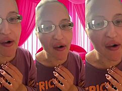 asmr glasses girl pops bubblegum bubbles close in headphones