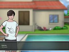 Massaging sleeping stepmom hinata's big tits and curvy ass in hentai milf game.