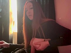 artemisia love smokes cig while pounding dildo deep in her milf pussy