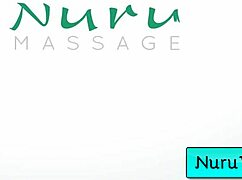 Sonia rubs natural tits on Brad's back