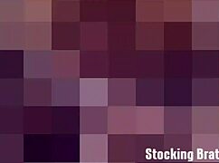 sexy black stockings tease leads to footjob and toe sucking