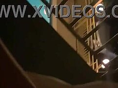 Wife bent over hotel balcony takes big cock pussy fuck cum mouthful