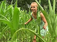 Smoking Blonde Lesbian Couple Fingers Licks Pussy Outdoor with Dildos Toys