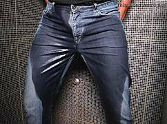 hey dude, ever seen a guy pee in his jeans outdoors then cum hard at the end?