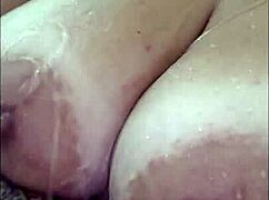 i went to shower and ended up masturbating my huge tits and ass in hot water mmm