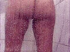 i went to shower and ended up masturbating my huge tits and ass in hot water mmm