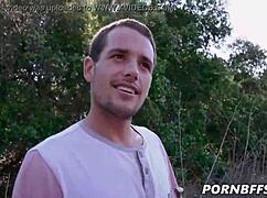 hey izzy lush samantha hayes avery moon hike turns into outdoor doggystyle facial fun