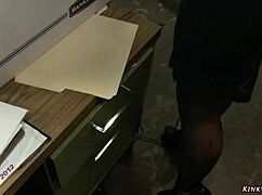 Blonde in stockings rides sybian machine squirting from hardcore dildo fucking