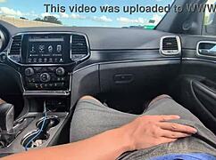 Heart-Pounding Messy Handjob from Horny Girlfriend Teases Huge Cumshot Explosion While Driving Publicly