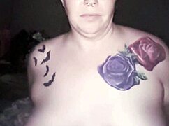 Chubby ginger rides daddy's cock with wild moans