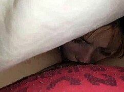 gf wakes me with tent cunnilingus till hairy pussy orgasms wildly