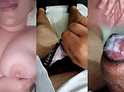 i saw my ex masturbating her tight wet pussy and jerked my small dick watching her 👀💦