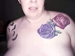 Chubby ginger rides daddy's cock with wild moans
