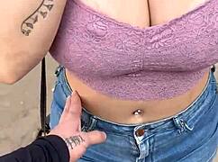 damn that cute girl gave a public blowjob cuz he was hot then swallowed his load