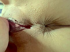 Amateur shaved pussy glistens 345 days post virginity loss