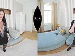 fuck, lustreality's huge dildo stretches her wide in vr!