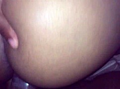 Big black cock unloads thick cum all over her bent ass