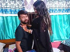 real desi indian couple fucks hard in bedroom lingerie pov till creampie 😍🔥