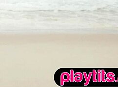 WOW! Petite Aussie MILF Rips Clothes to Show Petite Tits and Bubble Butt Striptease!