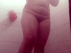 gordibuena secretary caught voyeur in shower cleaning cum off pussy from hidden cam