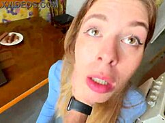 candy or dick? this blonde's wet pussy prefers his snickers-like cock shaking ass
