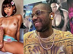 whoa, that transgender girl kisses the slut then cums all over her petite face from trans cock