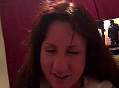 watch this mature white trash slobber on young black cock deep sucking blowjob