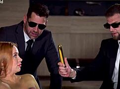 secret agents dp kiara lord redhead superhero after she sucks both off
