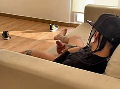 stepmom caught me jerkin now she takes my cherry