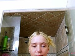 aspiring teen model strips down for steamy shower interview casting