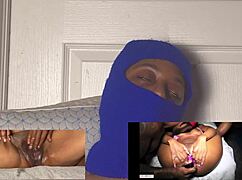 Ecstatic ebony squirts wildly eyes rolling back in wet orgasm