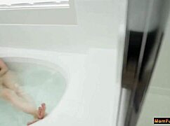 imagine showering with busty stepmom she tittyfucks your hard cock in tub