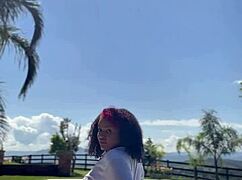 chubby ebony babe unleashes wild farts in pool her curves jiggle with crazy release