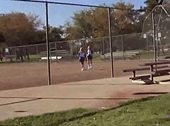 Two Baseball Players Threesome Naughty Blonde Lesbian