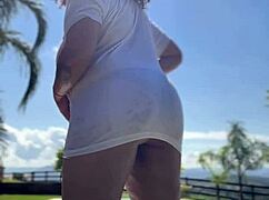 chubby ebony babe unleashes wild farts in pool her curves jiggle with crazy release