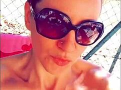 Amateur milf flashes dirty in public then outdoor nude sex snaps