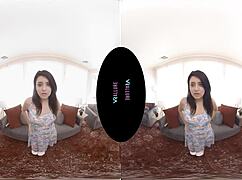 vrallure's petite brunette teen solo masturbation with vibrator makes my heart race in voyeur pov