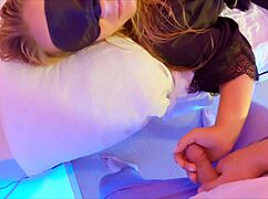 stepmom accidentally deepthroats stepsons cock on sofa and gulps every drop