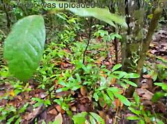 thai teen mushroom picking turns into rough outdoor pussy fuck